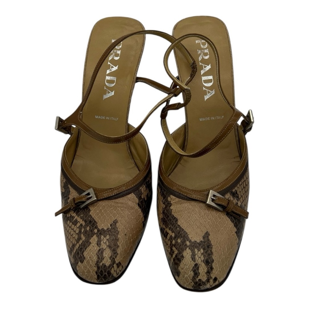 ❌SOLD Prada Leather Heels Size IT37 Snakeprint - Picture 2 of 6